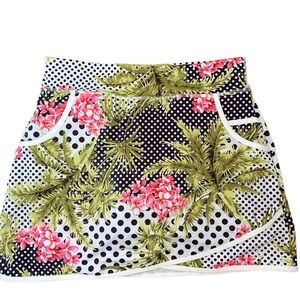 Sofiabella Tropical Print Skirt with Pink